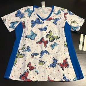 Cherokee flexibles butterfly scrub‎ top